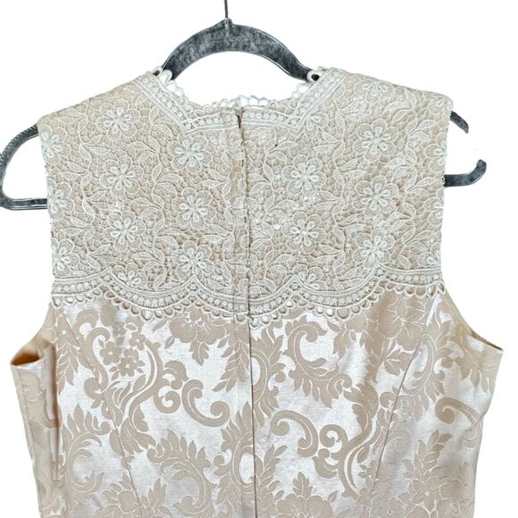 Vtg Jessica McClintock Lace Brocade Pearls Dress Jacket Set Bridal Pink NWT 12 - Picture 8 of 16